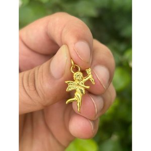 925 Silver Cherub <b>Angel</b> Pendant Handmade Christian Religious Charm Rose Gold Platinum Rhodium Plated Certified GRA Cartoon - Product Image 2