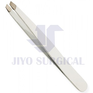 Pinzas profesionales de acero inoxidable para cejas, herramienta de belleza para depilación con punta inclinada de precisión - Product Image 5