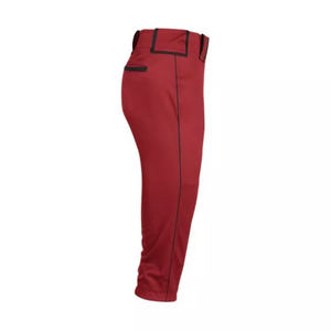 Men's Orange Baseball Pants With Blue Stripe Waistband Button <b>Fly</b> Tapered Fit All Seasons Solid Color Polyester Sport Wear - Product Image 3
