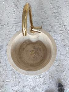 Lavabo Pedestal de Travertino, Lavabo Independiente de Piedra Natural, Moderno y Lujoso, Beige, Resistente al Fuego, para Cocina, Comedor, Sala de Estar, Hotel - Product Image 3