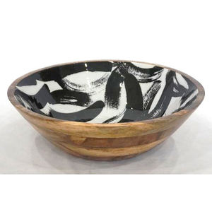 Ensaladera de madera hecha a mano más vendida, trabajo esmaltado impreso, cuencos para mezclar hechos a mano, almacenamiento de vajilla, estilo japonés - Product Image 6