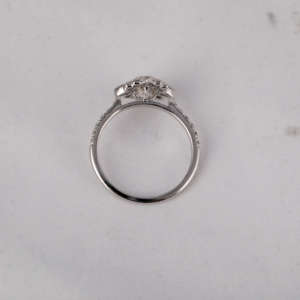 Anillo de compromiso de solitario de diamante cultivado en laboratorio de corte esmeralda, Oro Sólido de 14 quilates con pera y acento de corte redondo, anillo de diamantes, regalo para mujer - Product Image 5