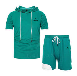 Sweats à capuche 100% coton tendance pour hommes, motif imprimé personnalisable, ensembles d'entraînement de fitness, course à pied, grande taille pour l'hiver - Product Image 1