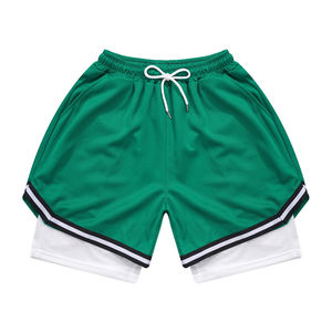 2025กางเกงกีฬาขาสั้นแบบตาข่ายแห้งเร็วของผู้ชายกางเกงขาสั้นผ้าโพลีเอสเตอร์มีกระเป๋าแนวสตรีทสูง100% วิ่งยิมลำลองสำหรับผู้ชาย - Product Image 1