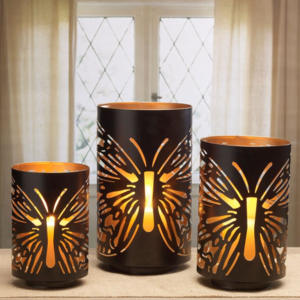 Bougeoirs en verre de conception papillon marocain de haute qualité lanternes et bocaux pour la décoration intérieure mariages et noël - Product Image 2