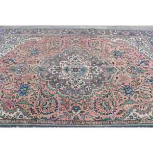 Grand tapis vintage 5,9x9,2 pieds, tapis oriental turc en laine rose - Product Image 5