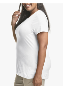 New Arrival Custom Logo Women Plus Size Short Sleeve Crew Neck Tee Bangladesh Factory Wholesale High Quality Cotton <b>Top</b> - Product Image 3