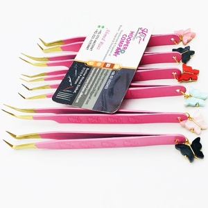 Pinzas de mariposa de gran oferta, pinzas para pestañas calientes, recién llegados, pinzas de extensión de pestañas de mariposa rosa, visón sostenible - Product Image 3
