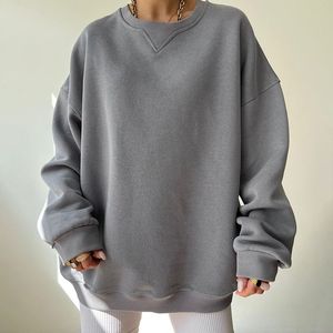 Sudadera con capucha de gran tamaño para mujer, sudadera de invierno de punto negro de manga larga con estampado de logotipo personalizado, estilo informal - Product Image 2