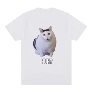 เสื้อยืดคอกลมทรงปกติผ้าฝ้าย 100% ลายฮุ้ห์ แฟตแคท สตรีทแวร์ แขนสั้น สกรีนโลโก้ได้ สำหรับทุกเพศ ขายดี - Product Image 5