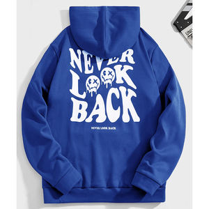 Venta al por mayor de invierno de peso pesado de los hombres pulóver con capucha de algodón apenado Puff impresión Logo bordado llano teñido Streetwear - Product Image 5