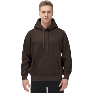 Sweat à capuche en molleton pour homme de haute qualité, 500 GSM, coupe classique, épaules tombantes, sans cordon, décontracté, 100% coton, hiver - Product Image 4