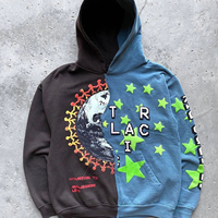 Sweat à capuche unisexe coupe courte et carrée, style vintage délavé à l'acide, avec empiècements et impression DTG personnalisée, 100% coton, écologique, avec poche, pour l'hiver
