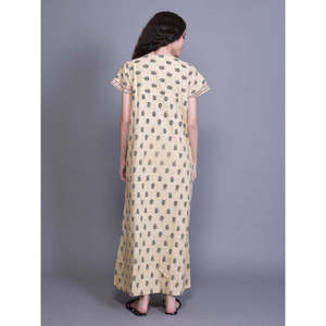 Robe de nuit 100 % coton tissé pour femme, imprimé floral, avec poches latérales et cordon de serrage, confortable et respirante pour l'hiver - Product Image 5