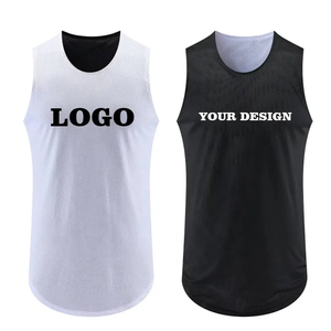 Maillots de basket-ball en mesh sublimés en gros, pas chers, 100% polyester, séchage rapide, évacuation de l'humidité, débardeurs pour hommes - Product Image 2