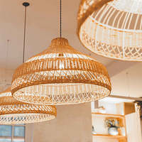 Abat-jour en rotin naturel de haute qualité écologique Vintage décoration de la maison suspension extérieur jardin utilisation alimentation solaire