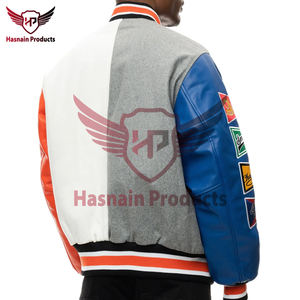 Parche bordado de etiqueta privada personalizado para hombre, chaquetas Universitarias de Trabajo, forro polar deportivo fino, estilo béisbol, soporte largo, talla grande, Invierno - Product Image 2