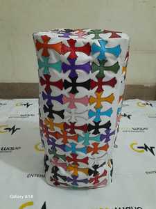 Bolsa de Viaje de Cuero Premium, Bolso de Gimnasio, Elegante, Duradero, Gran Capacidad, Golden Wave Enterprises GWCB08, Color Blanco con Cruces - Product Image 3