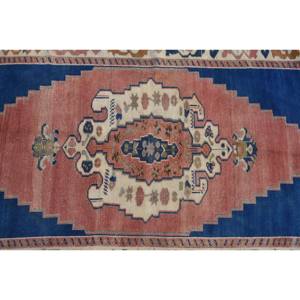 Clásico azul Beige 3,4X5,6 pies alfombra turca hecha a mano Rectangular Patchwork diseño lana poliéster látex para sala de estar dormitorio - Product Image 5