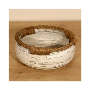 ชามเสิร์ฟไม้ไผ่ทรงกลมทำมือสไตล์เรียบง่าย พร้อมชามสลัดป่านสำหรับงานเลี้ยงและตกแต่งบ้านจากเวียดนาม - Product Image 5