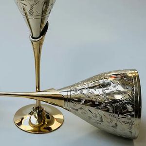 Decorative Finish Brass <b>Wine</b> <b>Goblet</b> Handmade Engraved Chalice Vintage Metal Cup Antique Drinking Glass Barware Wedding Decor - Product Image 1