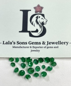 Émeraude zambienne 100% naturelle de haute qualité, 3,0-5,5 mm, forme ronde, couleur vert profond, pierre précieuse en vrac pour la fabrication de bijoux - Product Image 5