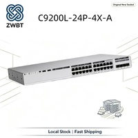 Switch Cisco Catalyst C9200L-24P-4X-A de 24 Puertos Gigabit PoE+ 370W 4x10G SFP+ 8 Unidades Apilables, Switch de Red Empresarial de Capa 3