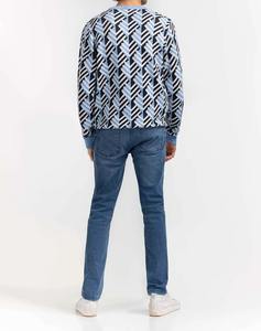 Suéter de Punto de Manga Larga con Cuello Redondo 100% Algodón para Hombre, Estilo Informal para Invierno - Product Image 3