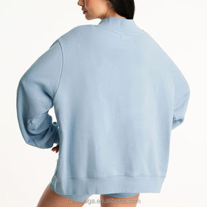 Meilleures ventes : Haut à col montant long pour femme, 100 % coton, léger, séchage rapide, impression personnalisée, épaules tombantes, OEM - Product Image 2