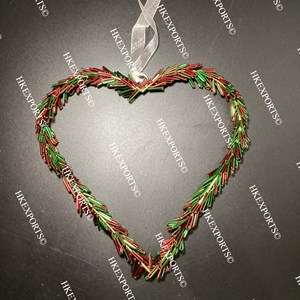 Adornos colgantes con cuentas multicolores en forma de corazón decoraciones festivas navideñas hechas a mano - Product Image 3