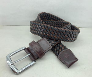 Premium Dark Brown <b>Braided</b> Woven Genuine Leather Waist Strap Belt Adjustable Outdoor Sports Casual Fashion <b>Accessory</b> with Steel - Product Image 5