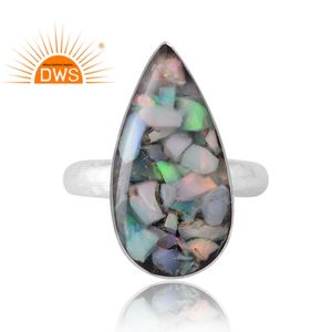 แหวนพลอยโอปอลจากโอปอล925เงินธรรมชาติดีไซน์ดีที่สุดสำหรับผู้หญิงเครื่องประดับที่ออกแบบได้เองเป็นของขวัญสำหรับผู้หญิง - Product Image 3