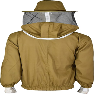Recién llegado, chaqueta protectora de apicultura de mezcla de algodón y poliéster con velo redondo, trajes de abeja de seguridad a prueba de picaduras - Product Image 3