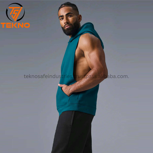 เสื้อแขนกุดมีฮู้ดแขนกุดสำหรับผู้ชายเสื้อกล้ามออกกำลังกายเล่นฟิตเนส - Product Image 4