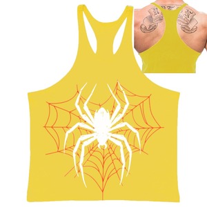 Respirant respirant sans manches col rond sportif coupe ample vêtement teint débardeur - Product Image 4