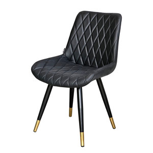 Aster <b>Dining</b> <b>Chair</b> with Metal Legs and PU Leather Upholstered Seat GCF041 Featuring Light Backrest for Home Use - Product Image 1