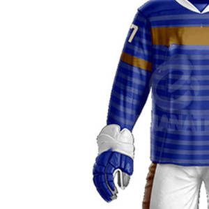 ชุดยูนิฟอร์มฮอกกี้น้ำแข็งคุณภาพพรีเมียม ระบายอากาศได้ดี ออกแบบได้ตามต้องการ ทนทาน ผลิตจากผ้าโพลีเอสเตอร์ 100% ป้องกันแบคทีเรีย แห้งเร็ว - Product Image 3