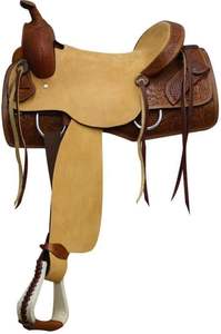 Conception durable en bois de selle occidentale en cuir confortable pour le baril d'entraînement de ranch d'équitation de piste - Product Image 4