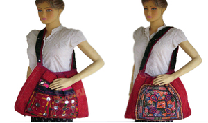 Bolso con flecos de gamuza estilo BANJARA étnico indio de alta calidad, cremallera de gran capacidad, estampado ecológico duradero para viajes en la playa - Product Image 3