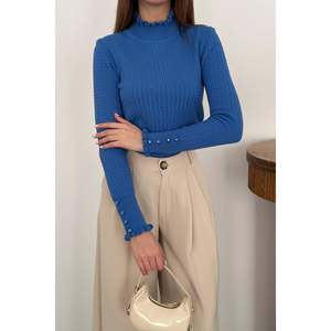 Blue <b>Turtleneck</b> and Knitted <b>Sweater</b> - Blue - Product Image 3
