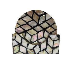 ที่รองแก้วลายมุกคลาสสิกคอลเลกชั่นใหม่ชุด4ชิ้นโลโก้ที่ปรับแต่งได้มีจำนวนมากโดย aaliyan impex - Product Image 5