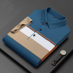 Polo Homme Manches Courtes Casual Slim-fit Basic Designed Stripe Cotton polos - Product Image 6