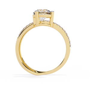 Anillo de compromiso de derivación de diamante cultivado en laboratorio de 1,00 quilates moderno diseño elegante oro de 14K joyería nupcial personalizada joyería ética personalizada - Product Image 6