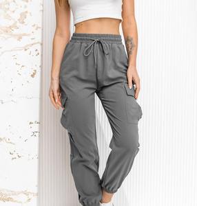 กางเกงวอร์มผู้หญิงขายส่ง รับทำโลโก้ ผ้าฝ้าย 100% เป็นมิตรกับสิ่งแวดล้อม แห้งเร็ว ระบายอากาศดี มีกระเป๋า สวมใส่สบาย รับผลิตแบบ OEM - Product Image 1