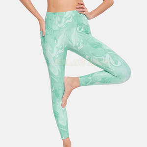 High Quality Women's <b>Legging</b> with Elastic Waist Customized New Design Solid <b>Pattern</b> Sublimation Printing <b>Legging</b> - Product Image 3