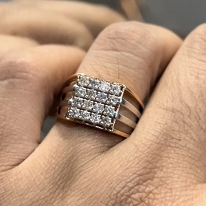 แหวนเพชรเจียระไนแบบธรรมชาติของผู้ชายทำด้วยมือสีทอง14K 18K แหวนแต่งงานแบบทันสมัยได้รับการรับรองจากบุคคลที่สาม - Product Image 5