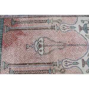 Alfombra Vintage de 2.5x4 pies, Alfombra Azul Sólida de Lana - Product Image 5