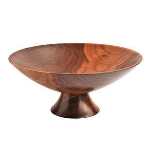 Bol en bois de noyer unique fait à la main, pièce d'art, décoration vintage de designer, centre de table moderne, décoration de la maison, plat de service en vente - Product Image 2