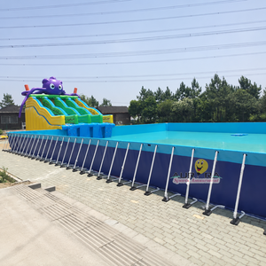 Piscina Rectangular Grande Sobre Suelo de Acero, Piscina Grande Sobre Suelo de PVC con Marco de Metal - Product Image 1