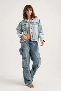 2024 veste en jean élégante de qualité supérieure pour femmes personnalisable respirant coupe-vent teint uni avec Options de personnalisation - Product Image 3